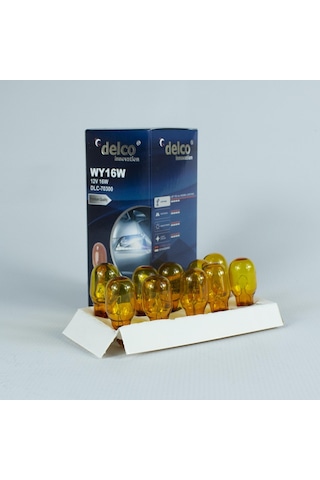 Delco U.s.a Wy16w Dipsiz T15 Naturel Amber 12 Volt 10 Adet