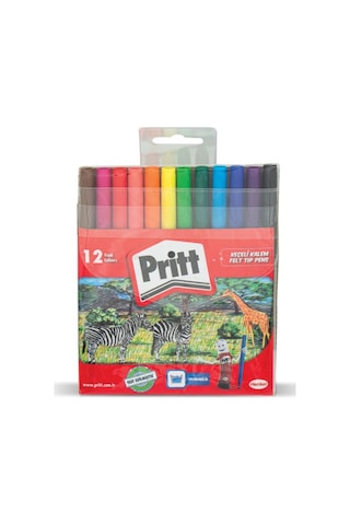 Pritt 12 Renk Keçeli Boya Kalemi Pritt 12 Renk Keçeli Boya Kalemi