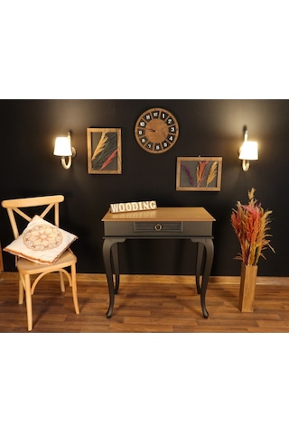 Wooding 80 Cm Çekmeceli Masif Siyah Naturel Dresuar (548586970) Siyah