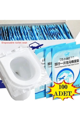 Altlığı 100 Adet Şeffaf Tek Kullanımlık Tuvalet Kapağı Örtüsü Bireysel Paketlenmiş Taşınabilir Tuvalets Ö Diğer