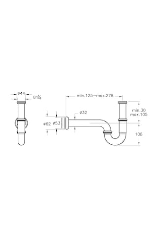 P Tipi Lavabo Sifonu A45117