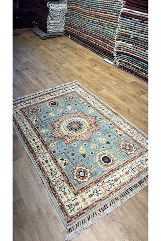 El Dokuma Afghan Halısı Çok Renkli