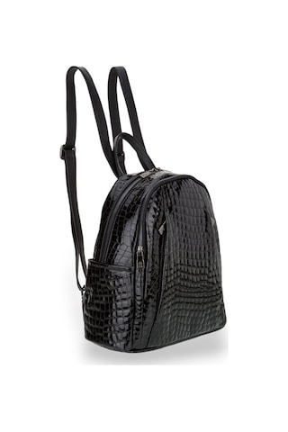 Bilik Deri Siyah Kroko Deri/rugan Kadın Sırt Çantası Blm01 9550-1 Siyah Kroko Deri/rugan Siyah