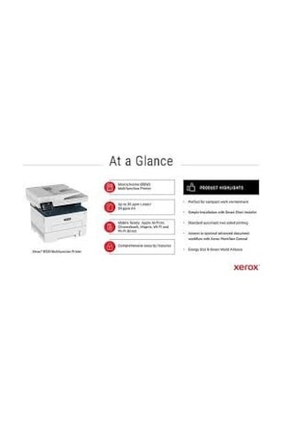 Xerox B225v Dnı Wi-fi Network Çok Fonksiyonlu Lazer Yazıcı - 34 Ppm & Dubleks
