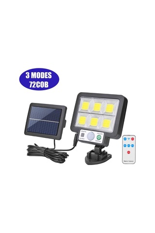56led/72/108/117cob Güneş Enerjili Bölünmüş Duvar Lambası 3 Modlu Açık Hava Su Geçirmez Hareket Sensörü Bahçe Acil Sokak Lambası Uzaktan Kumandalı Duvar Lambası 72cob With Remote