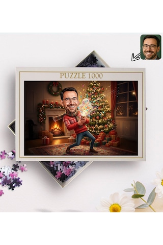 Bk Gift Kişiye Özel Erkek Yılbaşı Karikatür Tasarımlı 1000 Parça Profesyonel Puzzle-1, 1000 Puzzle, Yeni Yıl Hediyesi, Yılbaşı Hediyesi Kobitmeyencom3