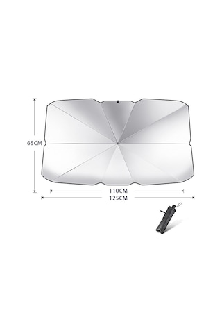 Katlanabilir Araç Ön Cam Güneş Uv Koruma Şemsiye Otomatik Güneşlik 125x110x65cm