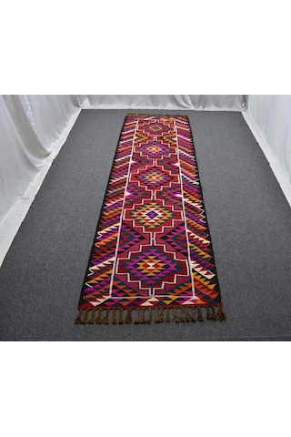 Zehra Abla Halı Yeni El Dokuma Görkemli Otantik Herki Yolluk Yün Kilim 7118 Çok Renkli