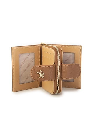 Nas Bag Kadın Çift Kapaklı Mini Cüzdan Taba Camel Gofraj Çok Renkli