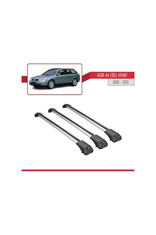 Audi A4 B5 Avant 1996-2001 Arası İle Uyumlu Ace-1 Ara Atkı Tavan Barı Gri 3 Adet Bar