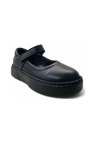 815 Hafif Kız Çocuk Okul Öncesi Deri Babet Siyah