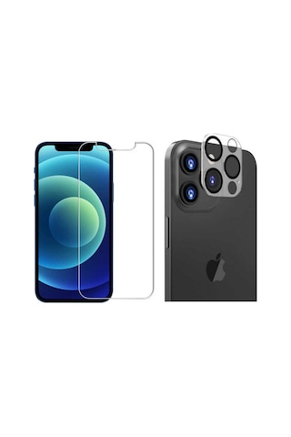 Apple Uyumlu iPhone 13 Pro Max Nano Micro Temperli Ekran Koruyucu Ve Şeffaf Kamera Lens Koruyucu