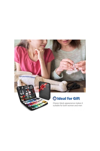 Vkemall 128 Parça El İşçiliği Dikiş Seti - Giysi Tamiri İçin İğne, İp, Makas Ve Aksesuarlar Paketi