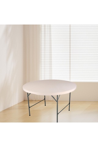 Suntek Fitted Yuvarlak Masa Örtüsü Elastik Kenar Şampanya