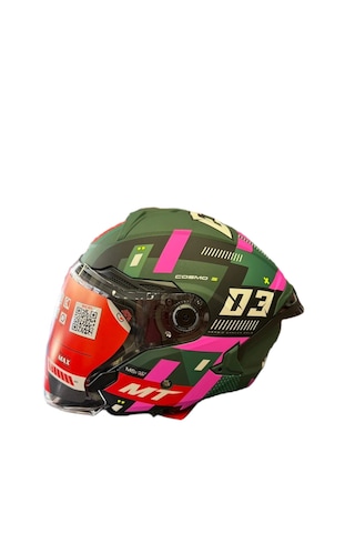 Mt Helmets Cosmo Sv Sergıo Garcıa D18 Kask Mat Pembe Yeşil