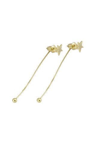 Yıldız Gümüş Küpe Ms2516 Altın