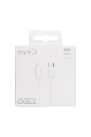 Ekılıf - Şarj Kablosu Type-c To Type-c Pd Hızlı Şarj Özellikli Data Ve Şarj Kablosu 1m - Zr-41 - Beyaz - T37297 Beyaz