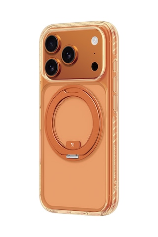 Apple Uyumlu iPhone 17 Pro Max Kılıf M-safeli Airbag Standlı Amazingthing Titan Pro Magspin Kapak Turuncu Turuncu