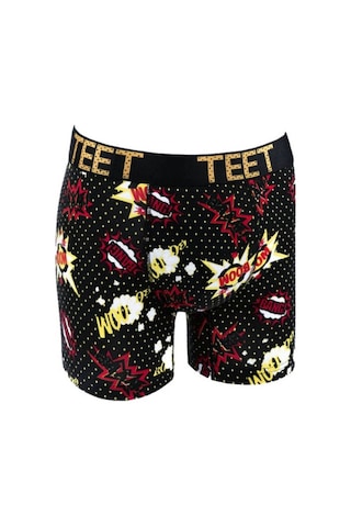 Teet 3'lü Erkek Boxer Seti Hediyelik Şık Ve Rahat Desenli İç Gi Siyah