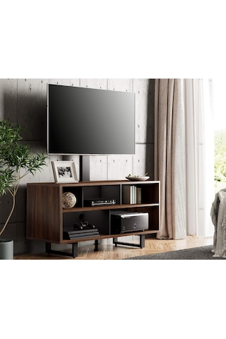 Fitueyes Tv Standı Ve Dolabı, 32-70 Inç Tv, Ayarlanabilir Yükseklik Ve Döndürme Tv Ünitesi Kahverengi