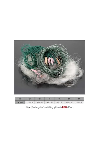 Novahub 3 Katmanlı Balık Ağı, 25m, Hafif Etkili, Balık Tutma Ekipmanı, Beyaz, Renkli, 10x10cm