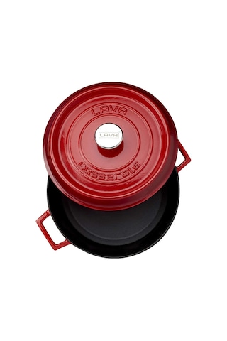 Lava Döküm Yuvarlak Tencere, Trendy, 28 Cm, 6.71 L Hacim, Kırmızı Genel
