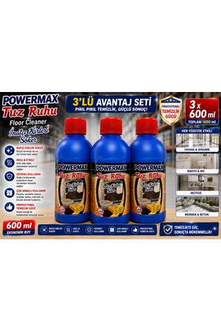 Powermax Tuz Ruhu 600 Ml X3 Set Kireç Ve İnşaat Kalıntısı Temizleyici
