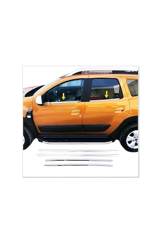 Dacia Duster Krom Cam Çıtası 4 Parça P.Çelik 2018 ve Üzeri