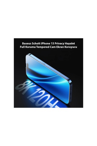 Schott Apple Uyumlu iPhone 15 Privacy Hayalet Full Koruma Tempered Cam Ekran Koruyucu- 5775 - Hs08373128-5180 Şeffaf 2 Şeffaf 2