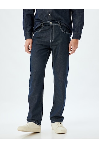 Koton Straight Fit Kot Pantolon - Mark Jean Koyu İndigo 5wam40117ıd İndigo