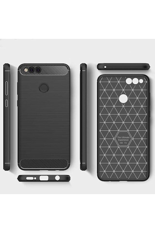 Huawei Honor 7x Kılıf Zore Room Silikon Kapak Gri