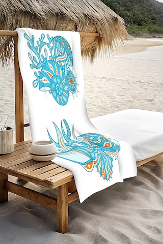 Dijital Baskı Plaj Deniz Havlusu 80 X 160 Cm Peştamal Hvl0285 Renkli