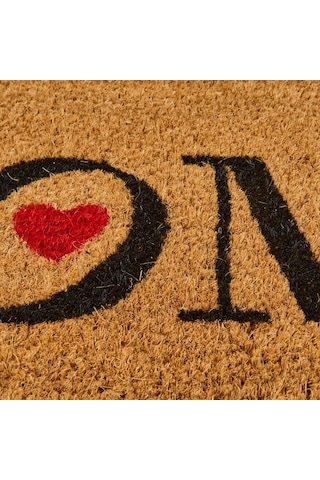 Giz Home Kırmızı Kalp Kapı Önü Paspası - Bej - 35x60 Cm Bej