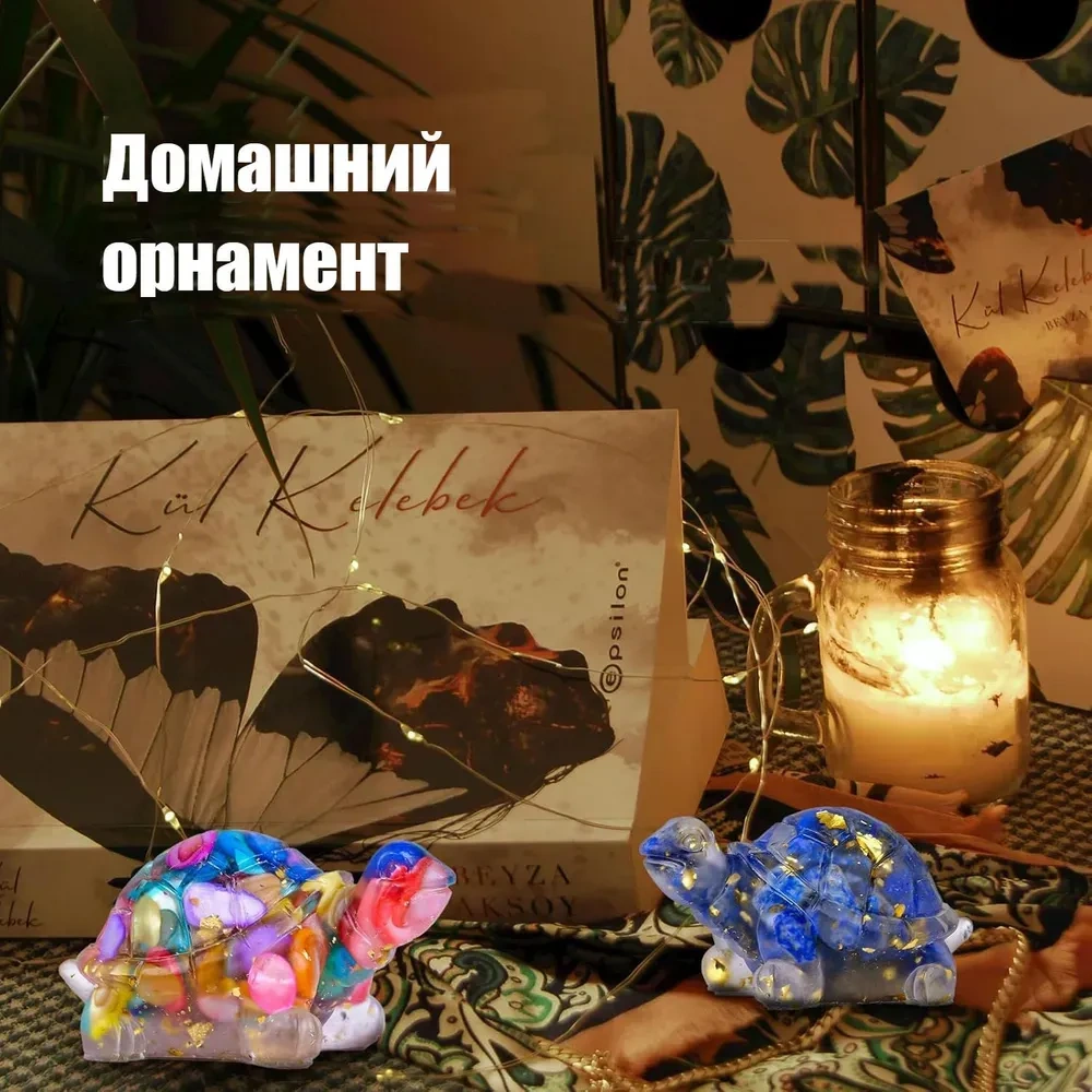 Kosona Yeşil Kristal Kaplumbağa Heykeli, Altın Folyo İle Zenginleştirilmiş, Ev Dekorasyonu Ve Feng Shui, 1 Adet