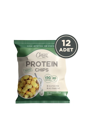 Clean Powders Protein Chips 50 Gr Ekşi Krema Soğan 12 Adet Ekşi Krema - Soğan