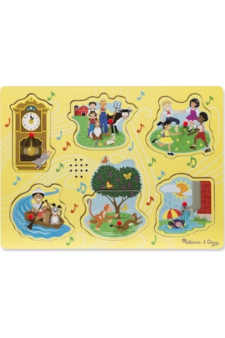 Melissa And Doug Ahşap Sesli Yapboz Ingilizce Çocuk Şarkıları 1