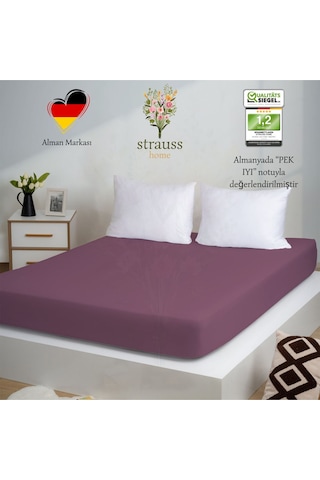 Home Premium Lastikli Çarşaf %100 Pamuk Tek Kişilik / Çift Kişilik Özel Penye Oeko-tex Mürdüm / Eflatun Mürdüm - Eflatun