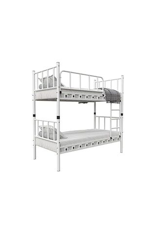 Dzgn Home Zambak Genç Çocuk Yatak Odası Metal Ranza Ve Karyola - 90 X 190 Cm - Siyah 90 x 190 CM