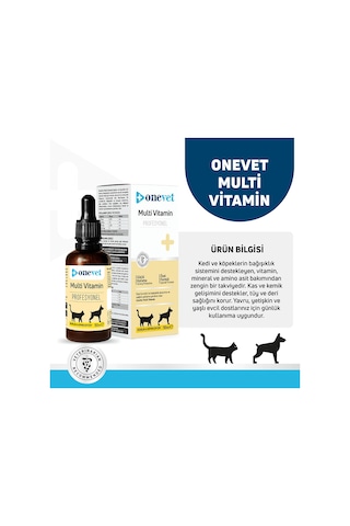 Onevet Multi Vitamin Damla 50 Ml Kedi ve Köpekler İçin Günlük Vitamin Desteği