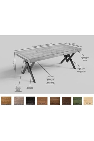 Ntconcept Veni Doğal Ahşap Yemek Masası - Amz-maym0060 85 X 120 Cm Açık Ceviz