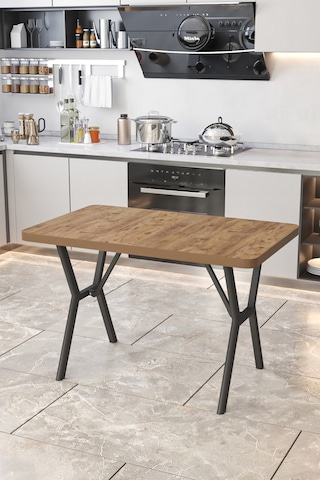 Parla 70x110cm Atlantik Mutfak Masası, Mutfak Masası Takımı, Yemek Masası, 4 Gri Sandalye Gri