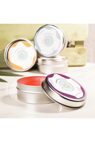 Mitr Frambuaz Aromalı Metal Mum Çok Renkli
