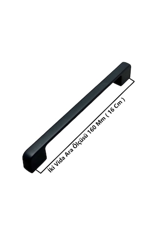 Arel Mat Siyah Tv Ünitesi Vestiyer Yatak Odası Mutfak Dolap Çekmece Kulpu 160 Mm 16 Cm 1 Adet
