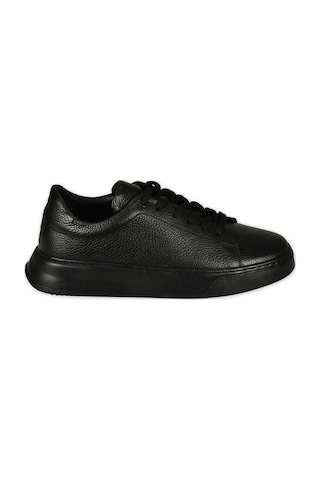 Hatemoğlu Casual Bağcıklı Erkek Deri Sneakers - Siyah