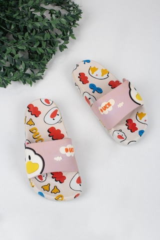 Kız Çocuk Civciv Temalı Terlik-5763-pembe Pembe