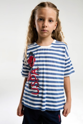 U.S. Polo Assn. Kız Çocuk Mavi Bermuda Takım 5274-47750 Mavi