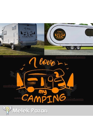 I Love Camping Kamp Karavan Sticker