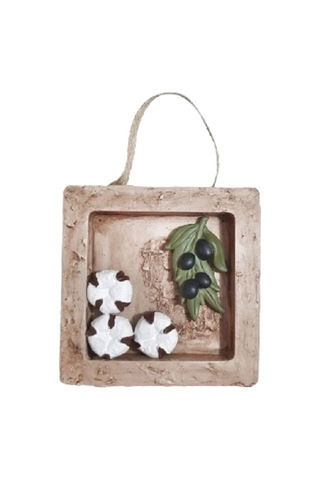 El Yapımı Çerçeve,zeytin Ve Pamuk Objeli Çerçeve, 12 Cm 12 Cm