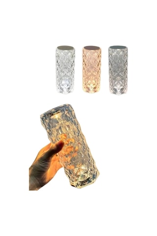Yeni Nesil Modern Kristal Masa Ve Gece Lambası Dokunmatik Renk Değiştirebilen Şeffaf