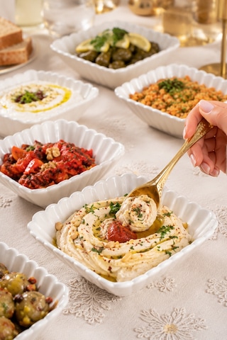 Porsima Yl-1750n 6'lı Porselen Salata Kasesi Seti 16 Cm Çok Amaçlı Servis Kasesi Beyaz